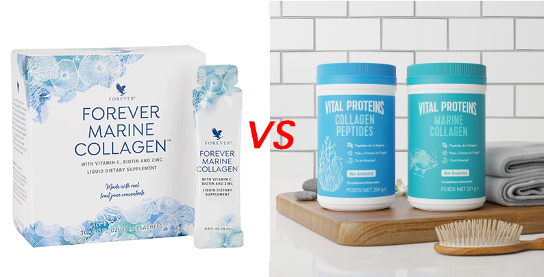 Les bénéfices du collagène comparaison de Forever Vs Vital Proteins