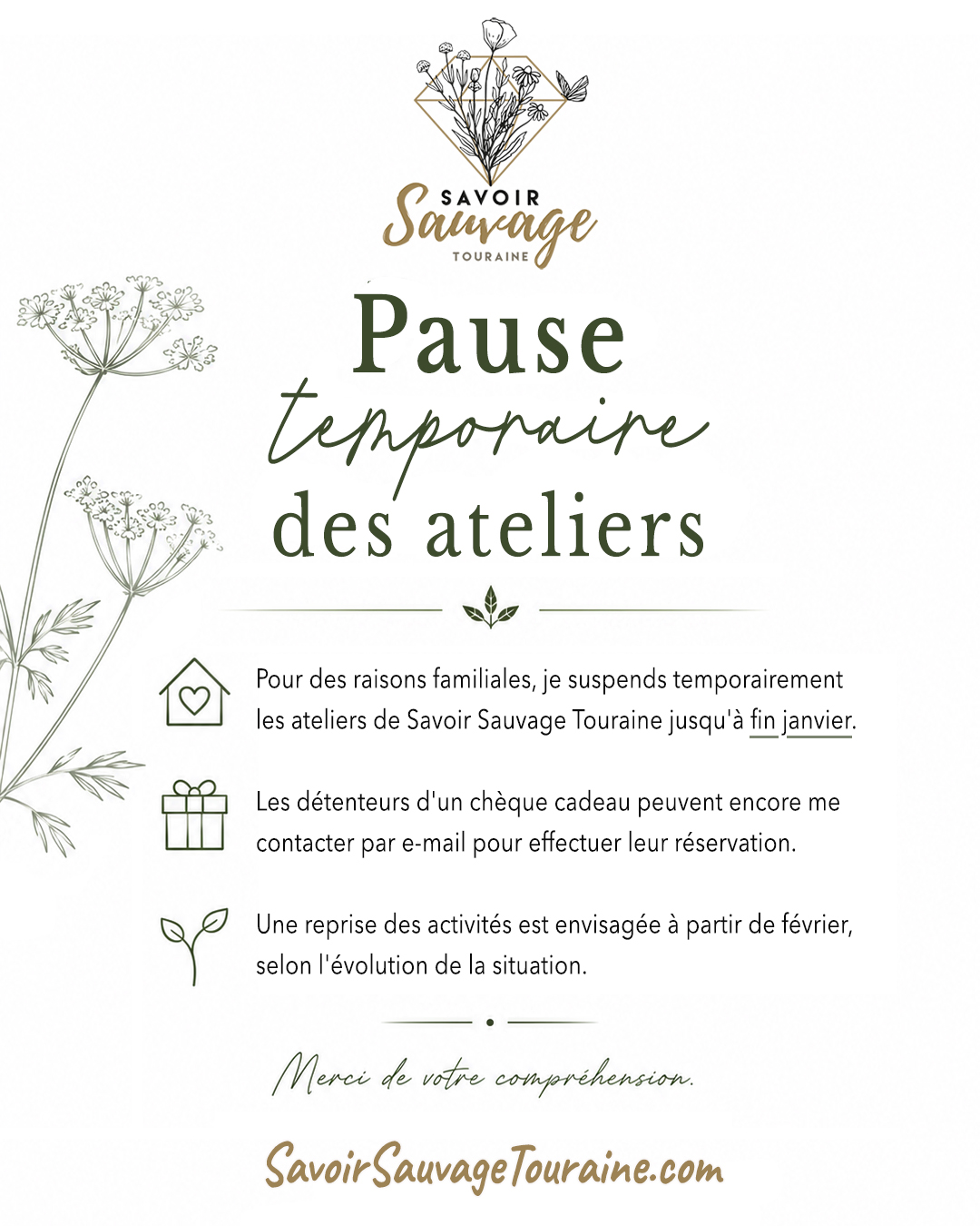Pause des ateliers jusqu'à janvier