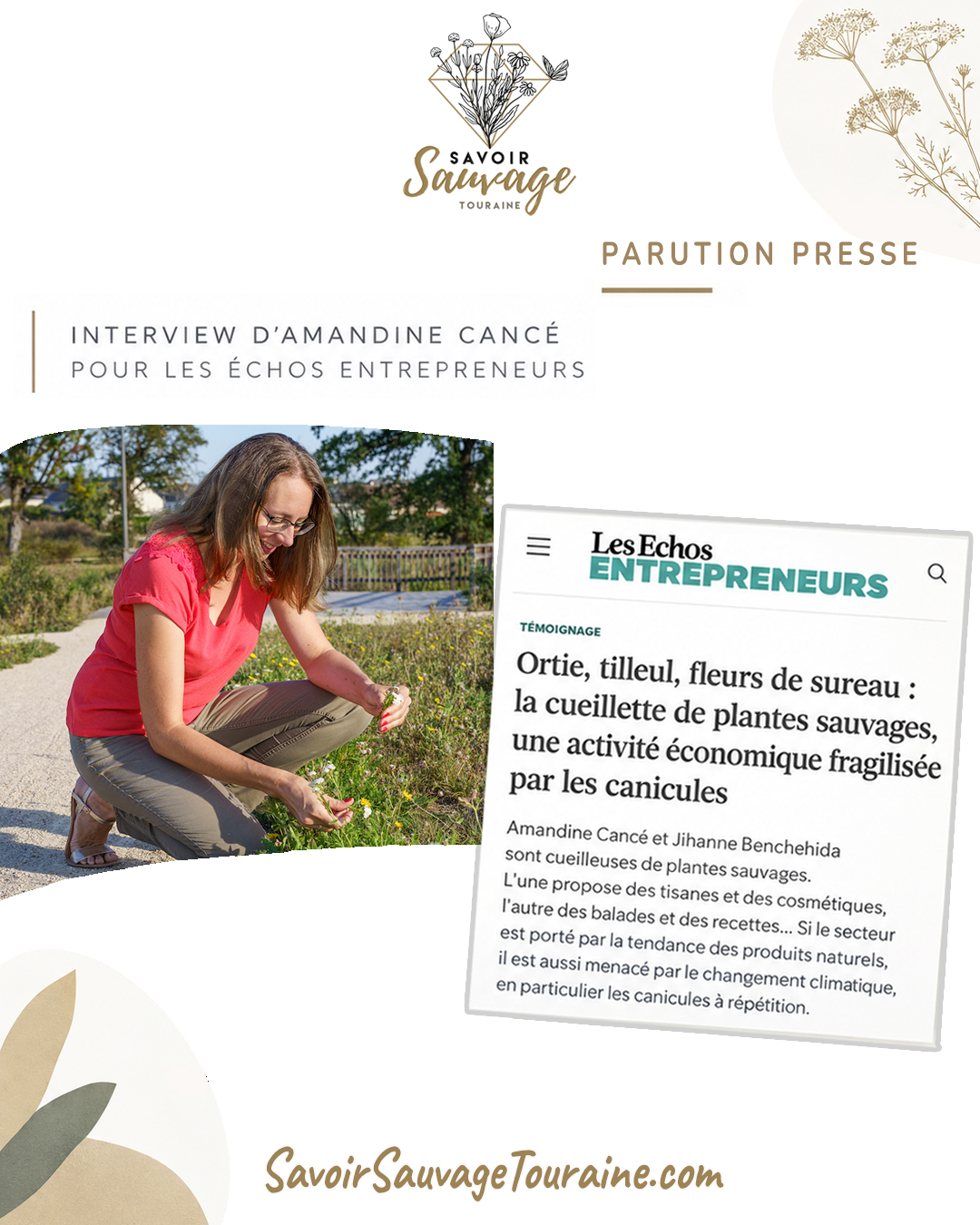 Savoir Sauvage Touraine dans Les Échos Entrepreneurs